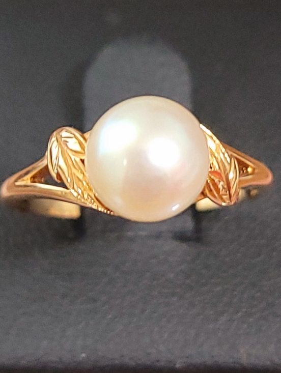 Mikimoto Jewelry - MIKIMOTO Pearl Ring in 14K Yellow Solid Gold